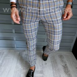 Pantaloni barbati eleganti in carouri B1787 E~-Pantaloni > Pantaloni eleganti