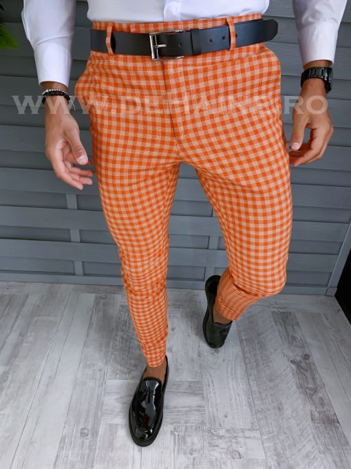 Pantaloni barbati eleganti portocalii B1880 20-3 E ~-Pantaloni > Pantaloni eleganti