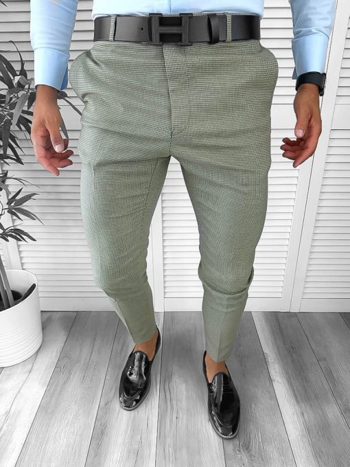 Pantaloni barbati eleganti verzi B8002 B6-5.3-Pantaloni > Pantaloni eleganti