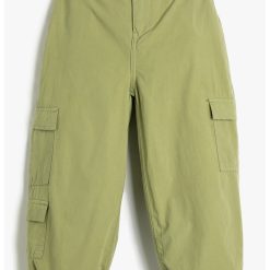 Pantaloni cargo cu talie inalta-FETE-IMBRACAMINTE/Blugi