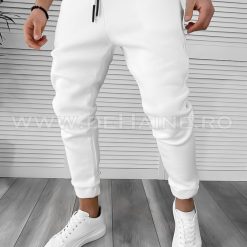 Pantaloni de trening albi conici K181 P19-2.1-Pantaloni > Pantaloni de trening