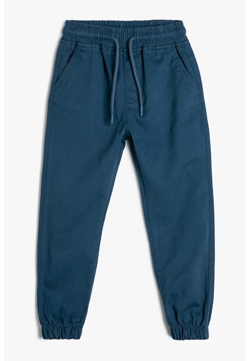 Pantaloni de trening din bumbac cu snur in talie-BAIETI-IMBRACAMINTE/Blugi