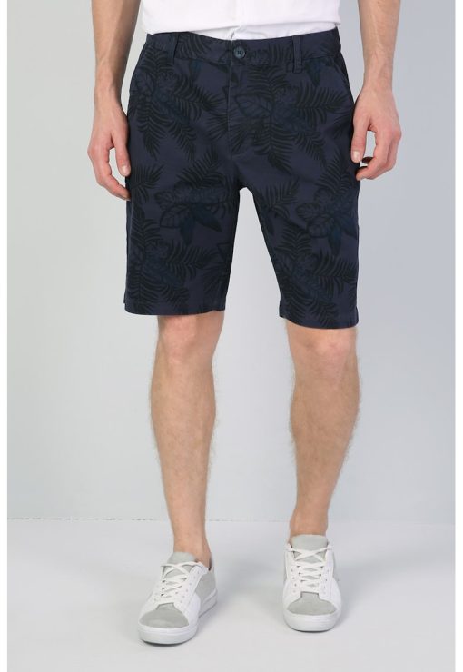 Pantaloni scurti chino cu imprimeu tropical-BARBATI-IMBRACAMINTE/Pantaloni si colanti