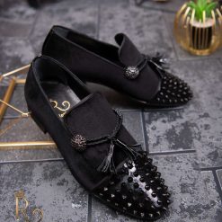 Pantofi Loafers de barbati negri din piele naturala Reginald P1463 4
