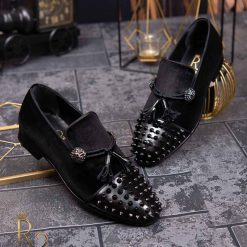 Pantofi Loafers de barbati negri din piele naturala Reginald P1463 5