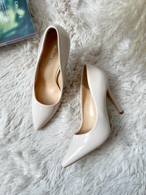 Pantofi eleganti dama cu toc subtire bej GH105 A20-3-Incaltaminte > Incaltaminte dama > Pantofi dama
