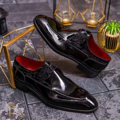 Pantofi eleganti de barbati din piele naturala Negru P1573 3