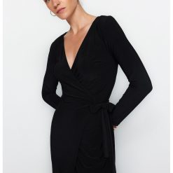 Rochie midi cu croiala petrecuta-FEMEI-IMBRACAMINTE/Rochii