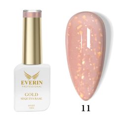 Rubber Base Everin Gold Sequins Collection 10ml- 11 - Everin-EVERIN > RUBBER BASE / BAZA RUBBER ❤️ > Baza rubber color Everin