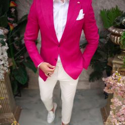 Sacou de barbati din IN Slim Fit Roz SC913 6