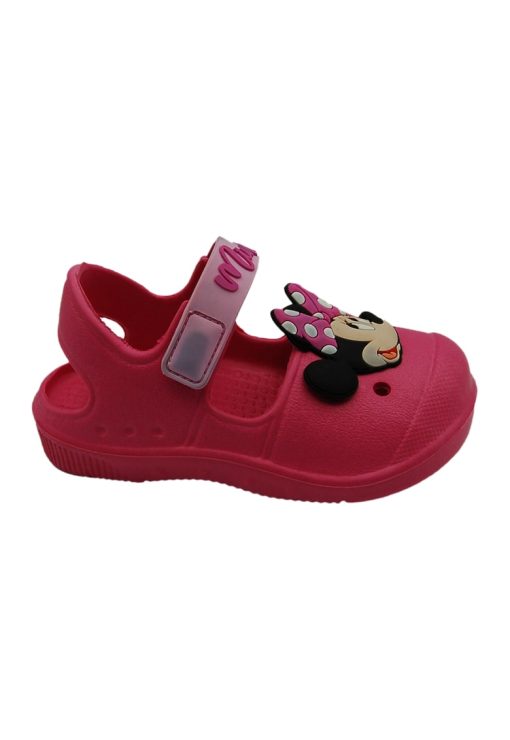Sandale cu velcro si aplicatie Minnie Mouse-FETE-INCALTAMINTE/Sandale