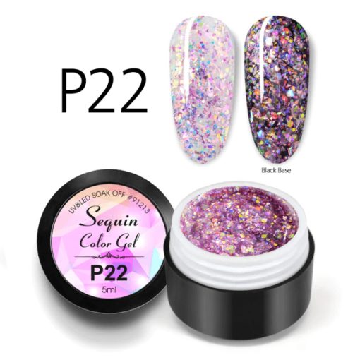 Sequin Color Gel P22 - P22 - Everin.ro-GELURI COLORATE ❤️ > Sequin Color Gel