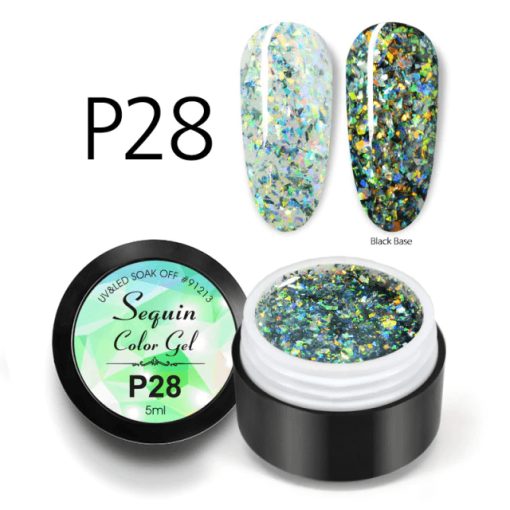 Sequin Color Gel P28 - P28 - Everin.ro-GELURI COLORATE ❤️ > Sequin Color Gel