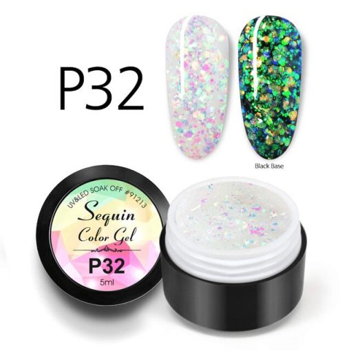 Sequin Color Gel P32 - P32 - Everin.ro-GELURI COLORATE ❤️ > Sequin Color Gel