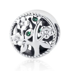 Talisman din argint Beautiful Green Tree-Talismane >> Talismane din Argint (toate)