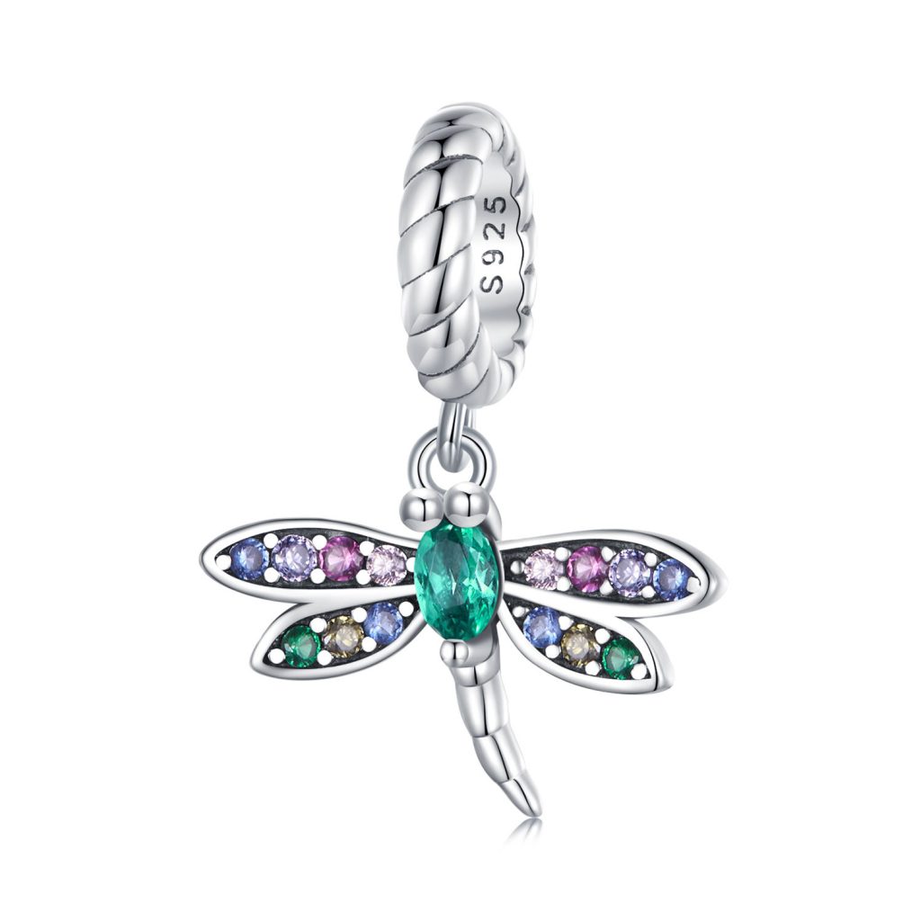 Talisman din argint Big Crystal Dragonfly-Talismane >> Talismane din Argint (toate)