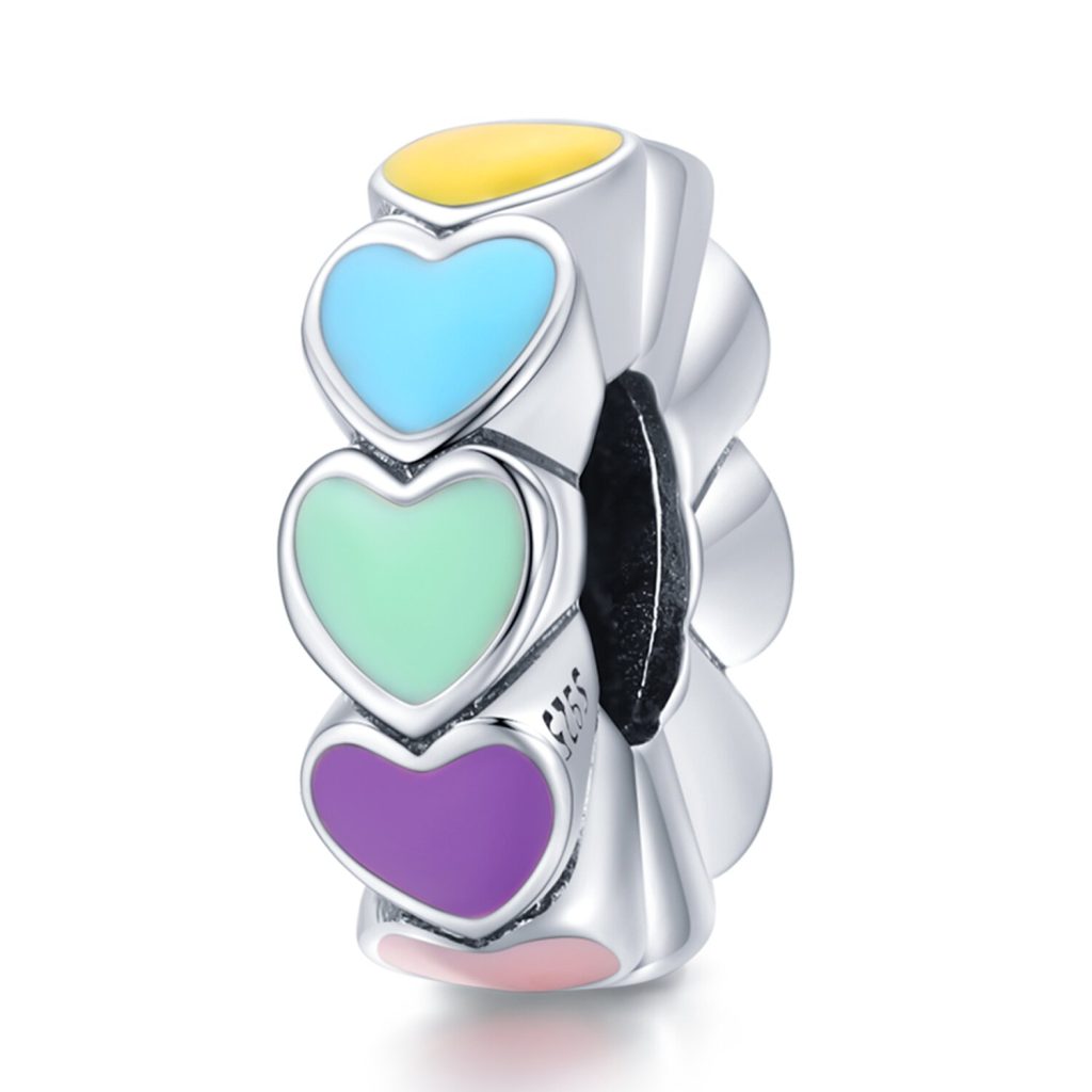 Talisman din argint Candy Colour Hearts-Talismane >> Talismane din Argint (toate)