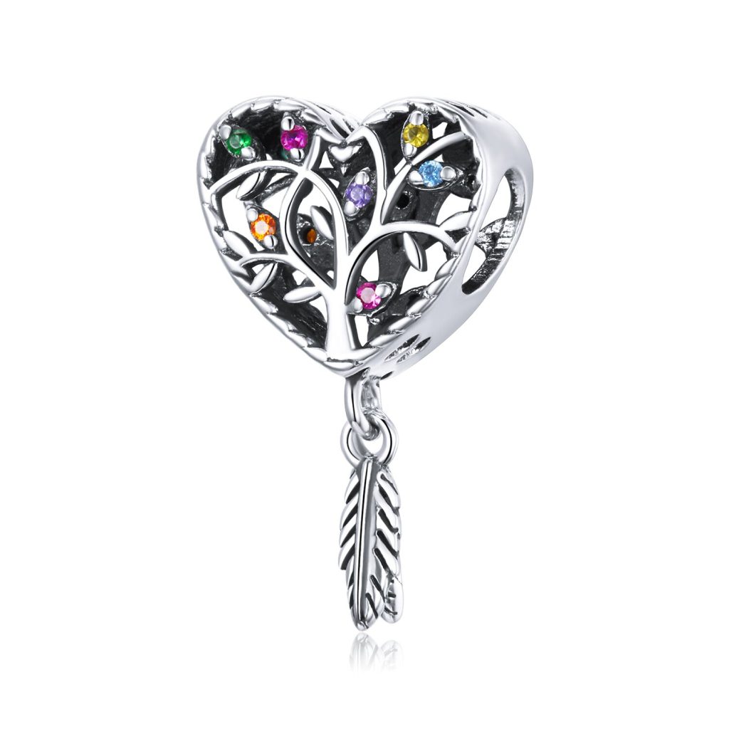 Talisman din argint Colorful Heart Dream Catcher-Talismane >> Talismane din Argint (toate)