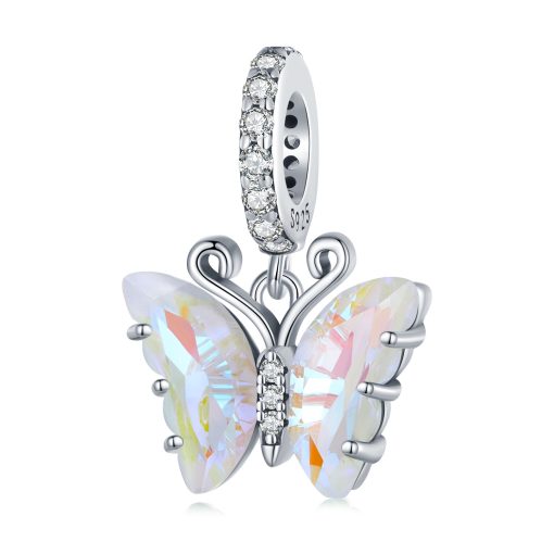 Talisman din argint Elegant Colorful Butterfly-Talismane >> Talismane din Argint (toate)