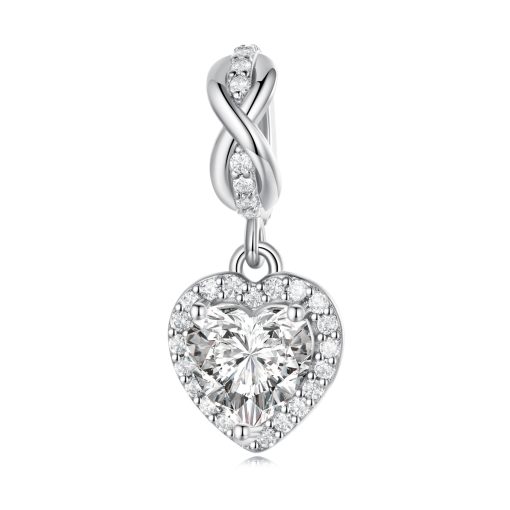 Talisman din argint Elegant Crystal Heart-Talismane >> Talismane din Argint (toate)