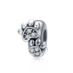 Talisman din argint Footprint Stopper Bead-Talismane >> Talismane din Argint (toate)