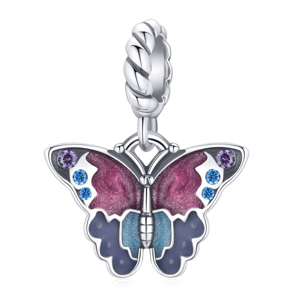 Talisman din argint Glamorous Butterfly-Talismane >> Talismane din Argint (toate)