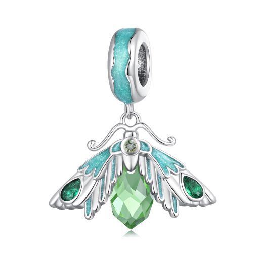 Talisman din argint Green Sparkling Butterfly-Talismane >> Talismane din Argint (toate)
