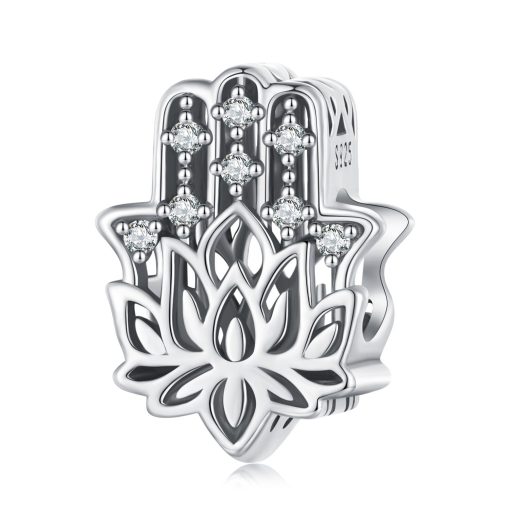 Talisman din argint Hamsa Flower-Talismane >> Talismane din Argint (toate)