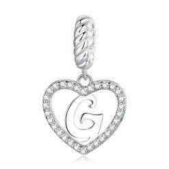 Talisman din argint Heart Letter G-Talismane >> Talismane din Argint (toate)