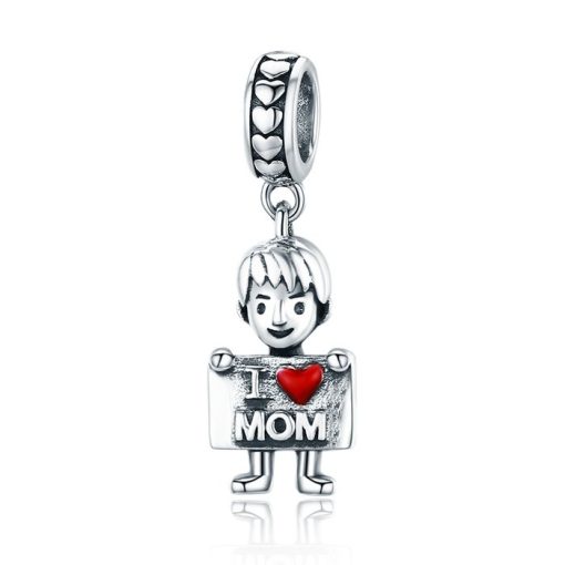 Talisman din argint I Love Mom - Boy-Talismane >> Talismane din Argint (toate)