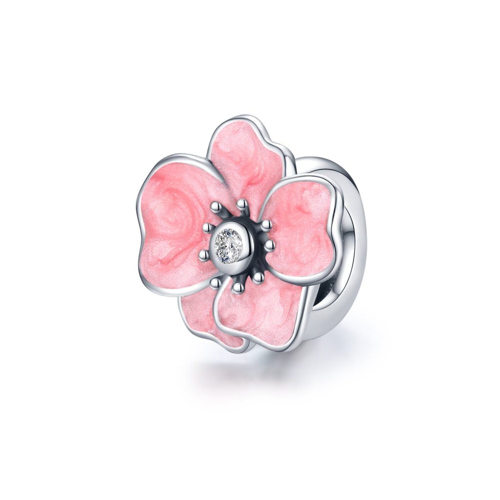 Talisman din argint Pink Daisy-Talismane >> Talismane din Argint (toate)