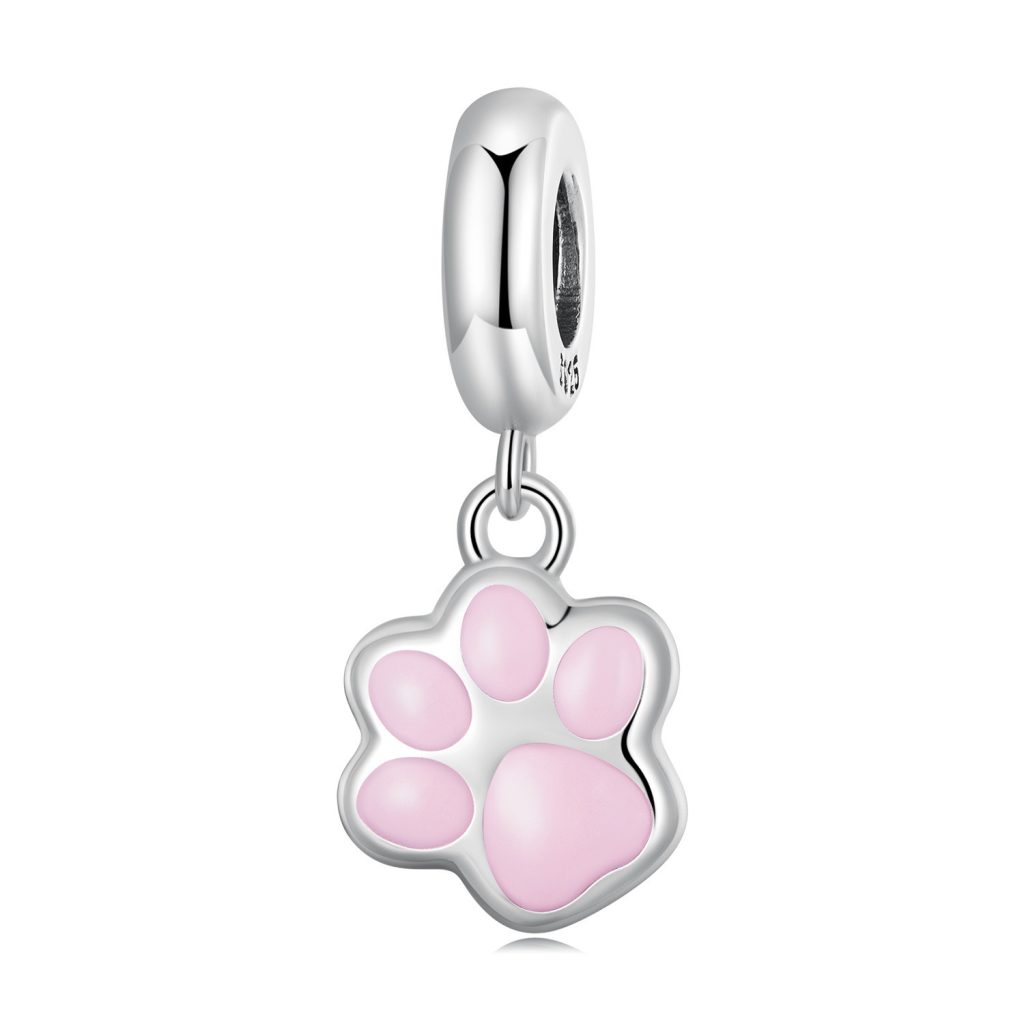 Talisman din argint Pink Email Paw-Talismane >> Talismane din Argint (toate)