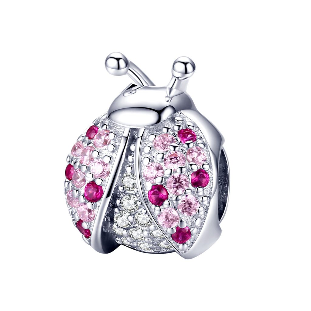 Talisman din argint Pink Ladybug-Talismane >> Talismane din Argint (toate)