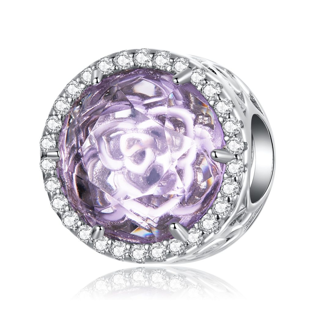 Talisman din argint Purple Crystal-Talismane >> Talismane din Argint (toate)