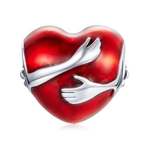 Talisman din argint Red Heart with Wings-Talismane >> Talismane din Argint (toate)