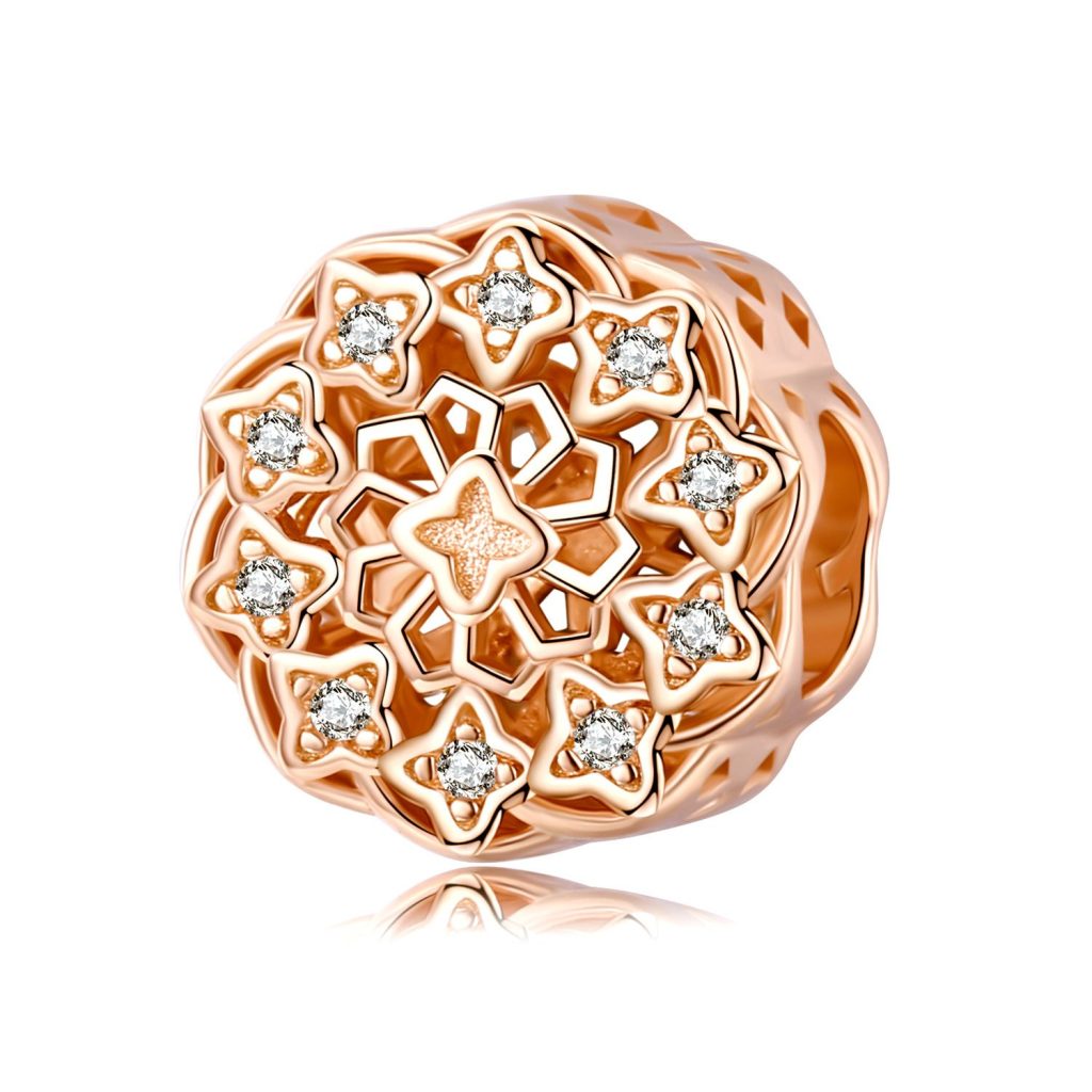 Talisman din argint Rose Gold Mandala-Talismane >> Talismane din Argint (toate)