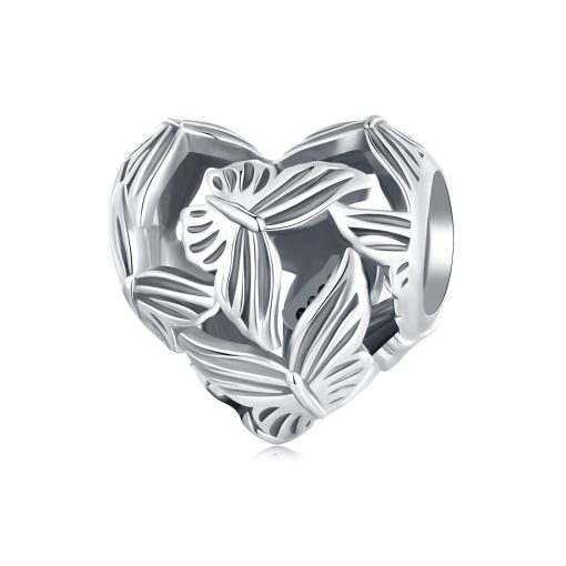 Talisman din argint Silver Butterflies Heart-Talismane >> Talismane din Argint (toate)