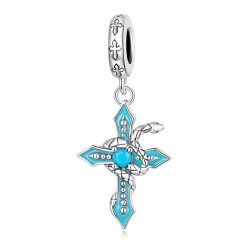 Talisman din argint Turquoise Cross-Talismane >> Talismane din Argint (toate)