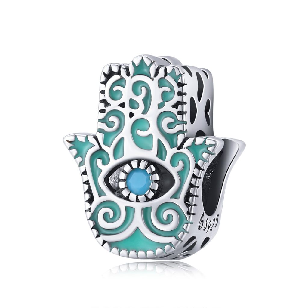 Talisman din argint Turquoise Hamsa-Talismane >> Talismane din Argint (toate)