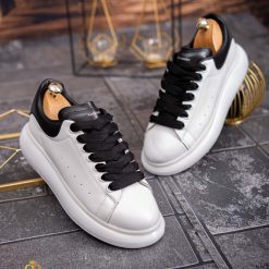 Tenisi de barbati cu talpa inalta albi ultra light – AD637 3