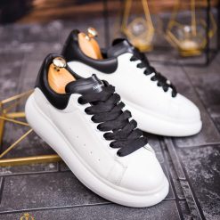 Tenisi de barbati cu talpa inalta albi ultra light – AD637 4