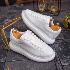 Tenisi de barbati cu talpa inalta albi ultra light – AD639 5