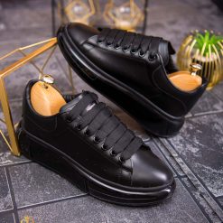 Tenisi de barbati cu talpa inalta negri ultra light – AD638 5