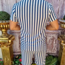 Tricou Pantalon scurt Alb cu dungi bleu CMP132 3