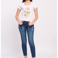 Tricou de bumbac cu imprimeu floral-FEMEI-IMBRACAMINTE/Tricouri si maiouri