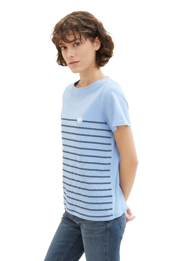 Tricou regular fit cu model in dungi-FEMEI-IMBRACAMINTE/Tricouri si maiouri