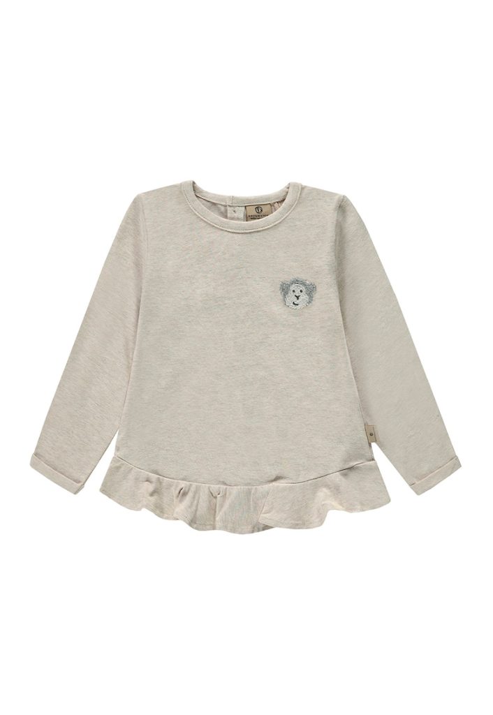 Bluza din amestec de bumbac organic cu detaliu brodat-FETE-IMBRACAMINTE/Bluze