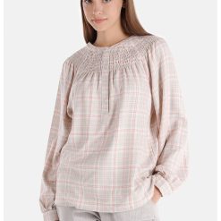 Bluza in carouri cu maneci raglan-FEMEI-IMBRACAMINTE/Bluze