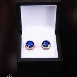 Butoni aurii cu pietre albastre- BT058-Butoni camasa