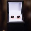 Butoni aurii cu pietre negre- BT056-Butoni camasa